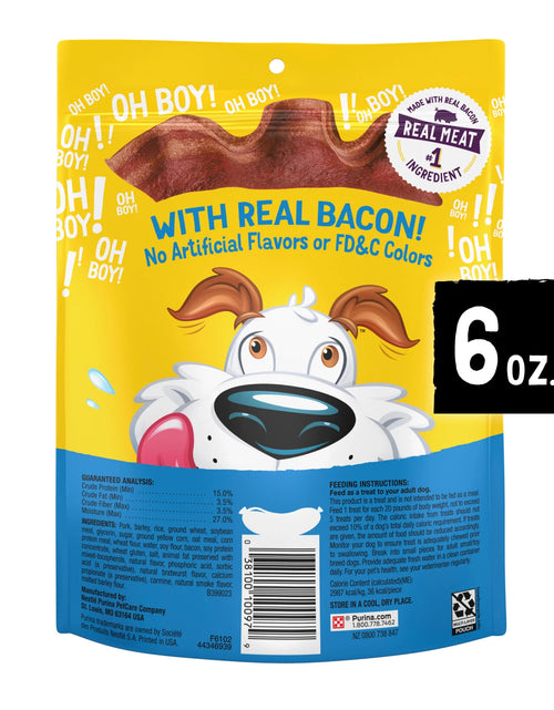 Load image into Gallery viewer, Purina  Strips Dog Treats with Real Bacon &amp; Bratwurst Flavors Tender Chews, 6 Oz Pouch
