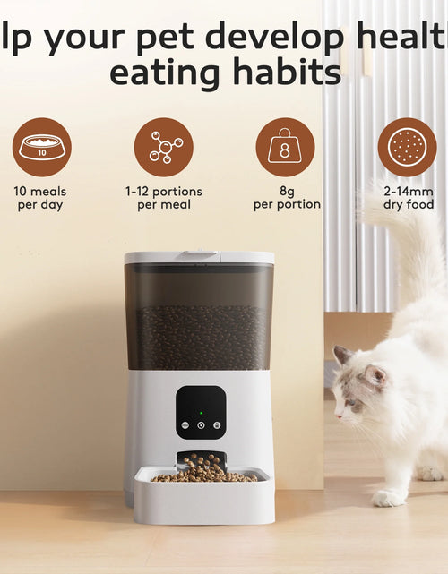 Load image into Gallery viewer, 7L Automatic Smart Food Dispenser Pet Feeder, Wi-Fi Timed with APP Remote Feeding for Cats and Dogs White 13.10 X 6.50 X 12.60 In
