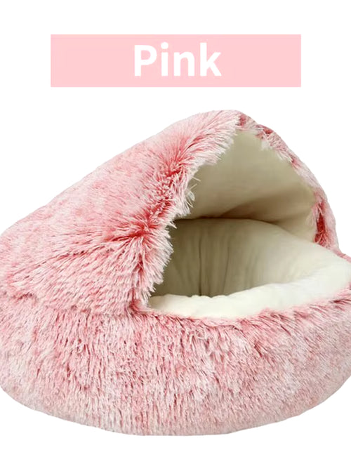 Load image into Gallery viewer, Soft Plush Pet Bed with Cover round Cat Bed Pet Mattress Warm Cat Dog 2 in 1 Sleeping Nest Cave for Small Dogs
