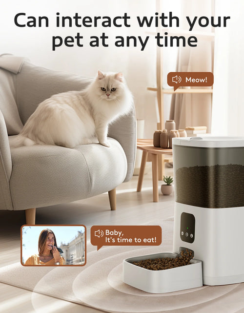 Load image into Gallery viewer, 7L Automatic Smart Food Dispenser Pet Feeder, Wi-Fi Timed with APP Remote Feeding for Cats and Dogs White 13.10 X 6.50 X 12.60 In
