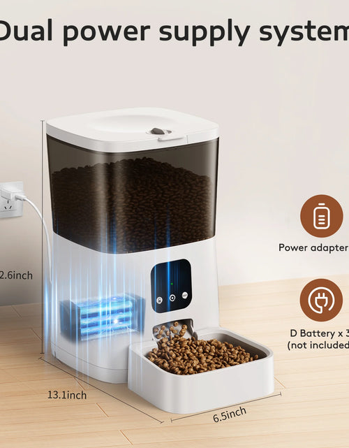 Load image into Gallery viewer, 7L Automatic Smart Food Dispenser Pet Feeder, Wi-Fi Timed with APP Remote Feeding for Cats and Dogs White 13.10 X 6.50 X 12.60 In
