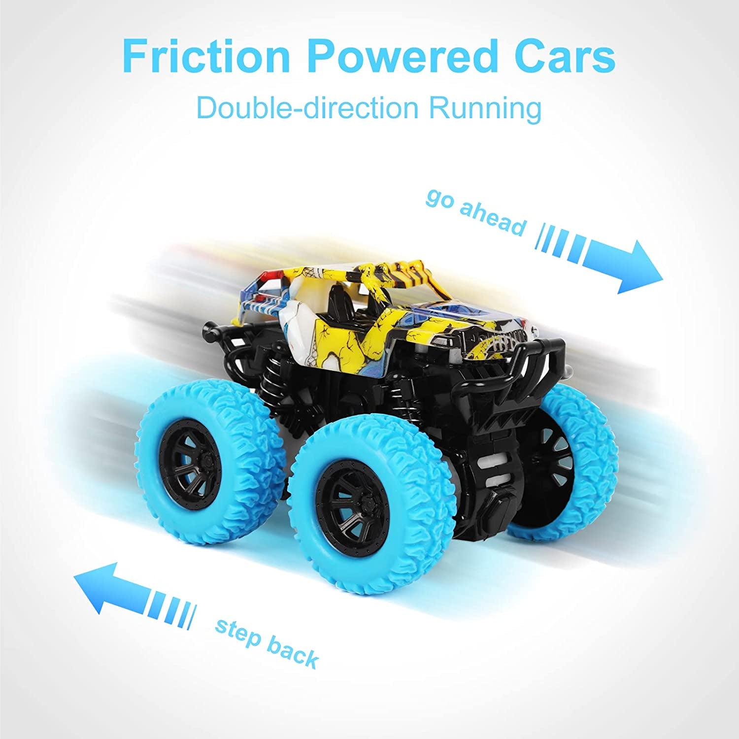 Car Toys for Boys 3-5 Years Old - Monster Toys Truck 2 Pack 360° Rotating Stunt Cars - Toddler Car Toys for Boys Girls Gifts