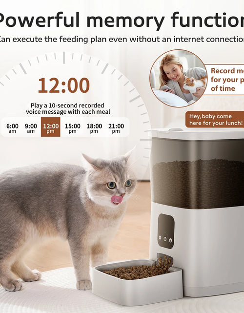 Load image into Gallery viewer, 7L Automatic Smart Food Dispenser Pet Feeder, Wi-Fi Timed with APP Remote Feeding for Cats and Dogs White 13.10 X 6.50 X 12.60 In
