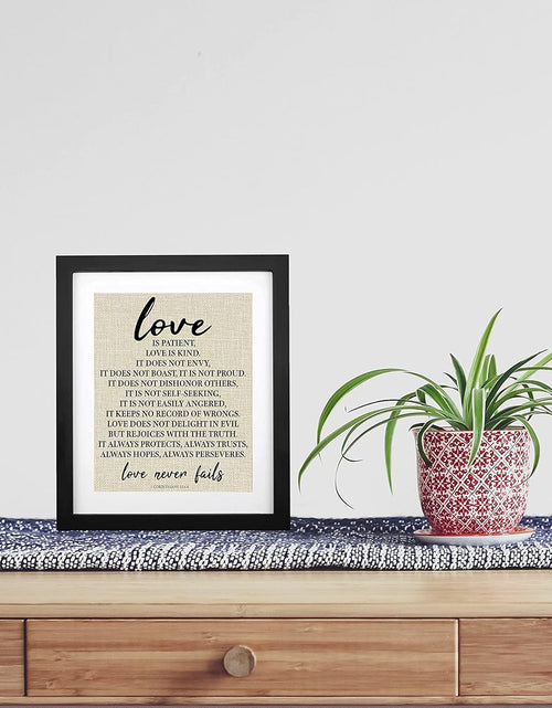 Load image into Gallery viewer, - 1 Corinthians 13, Love Is Patient Love Is Kind Love Never Fails Farmhouse Wall Sign
