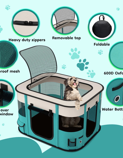 Load image into Gallery viewer, Pet Playpen, Foldable Portable Dog Cat Playpens Exercise Kennel Tent, Removable Shade Cover, Indoor Outdoor Travel Camping Use
