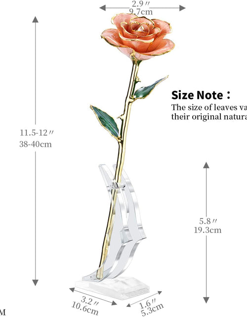 Load image into Gallery viewer, 24K Gold Rose, Gold Dipped Rose Made from Real Rose Best Gifts for Her and Great Gifts for Wife, Pink with Stand
