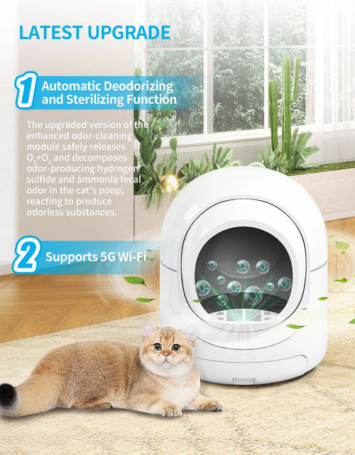 Load image into Gallery viewer, Self Cleaning Cat Litter Box,App Control Support,Odor Removal,85L Large Capacity,White&amp;Gray
