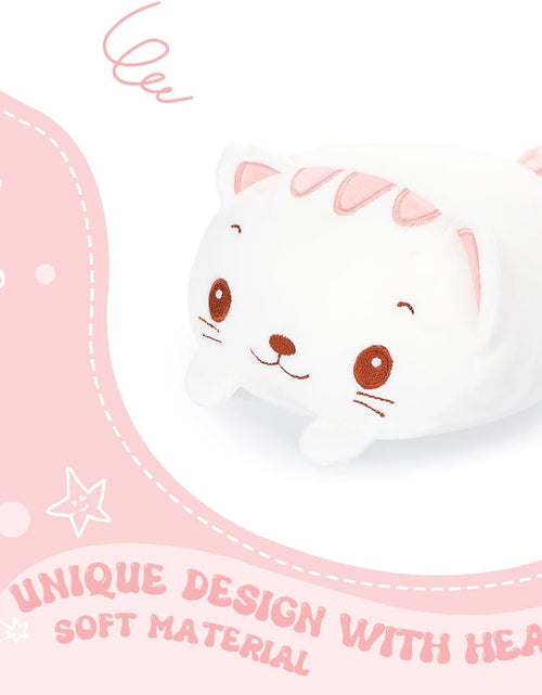 Load image into Gallery viewer, 23.6 Inch Cute White Cat Plush Stuffed Animal Cylindrical Body Pillow,Super Soft Cartoon Hugging Toy Gifts for Bedding, Kids Sleeping Kawaii Pillow
