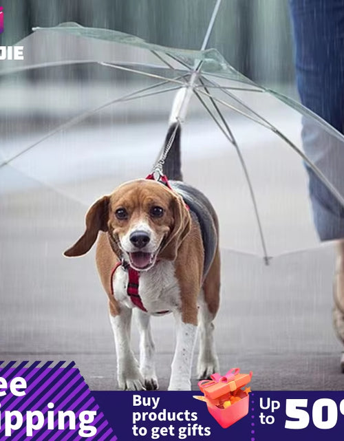 Load image into Gallery viewer, 2022 New Pet Umbrella Leash Rainproof Snowproof Dog Umbrella Leash for Small Dogs Adjustable Doggy Umbrella
