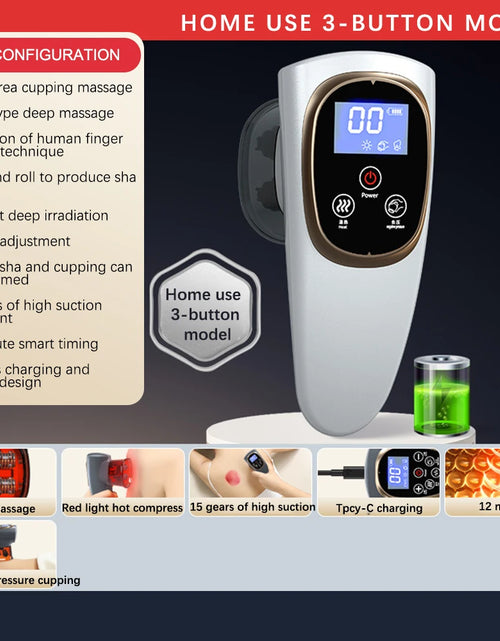 Load image into Gallery viewer, Electric Meridian Cupping Body Gua Sha Massager Vibrate Microcurrent Hot Compress Scraping Lymphatic Drainage Machine Fat Burner
