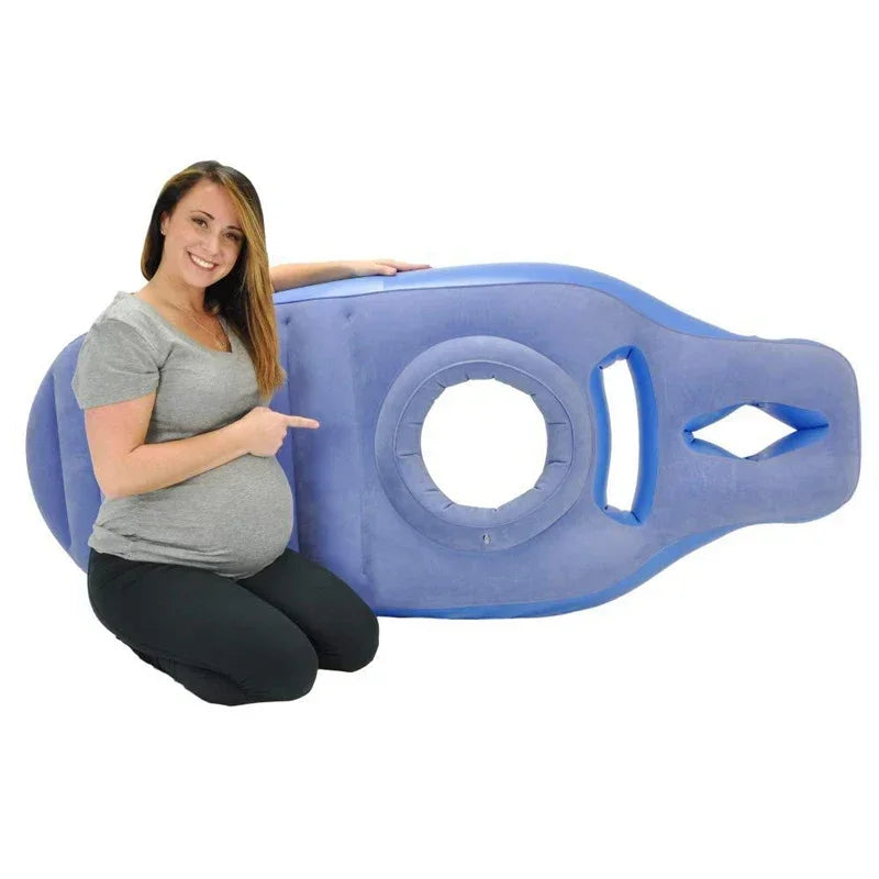 Flocked PVC Thickened Maternity Resting Cushion Pregnant Woman's Inflatable Floating Yoga Mat Maternity Body Pillow Sleeping Mat