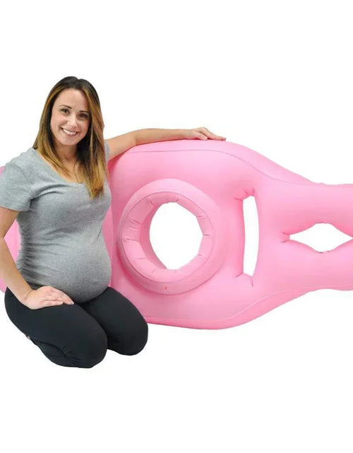 Load image into Gallery viewer, Flocked PVC Thickened Maternity Resting Cushion Pregnant Woman&#39;s Inflatable Floating Yoga Mat Maternity Body Pillow Sleeping Mat
