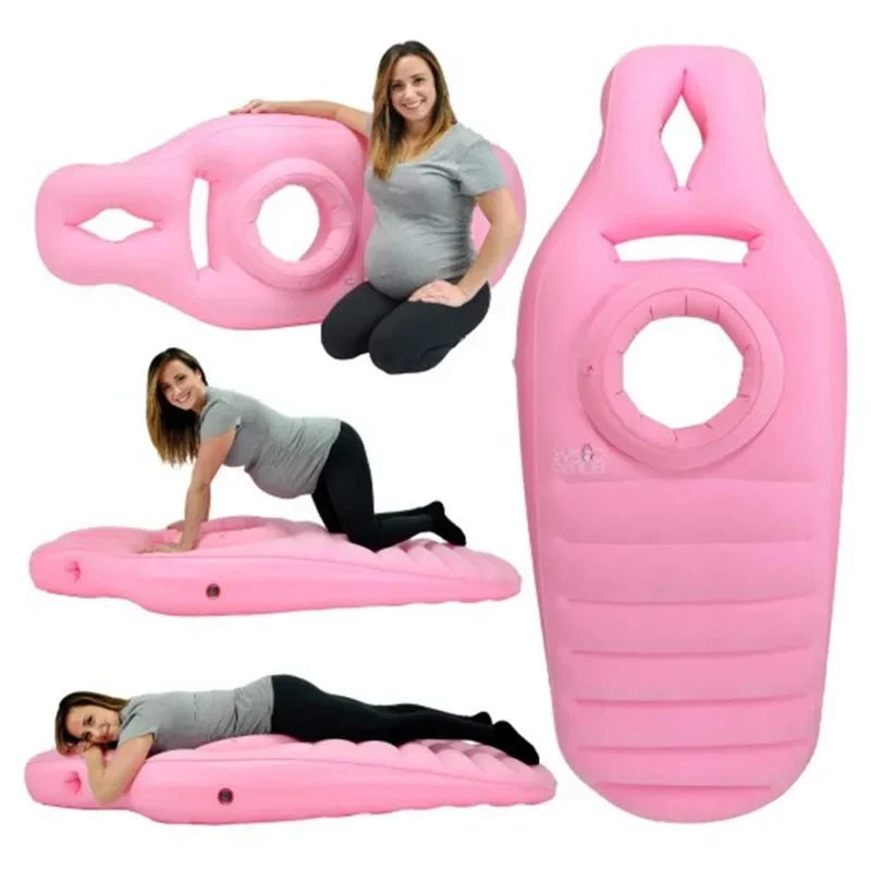 Flocked PVC Thickened Maternity Resting Cushion Pregnant Woman's Inflatable Floating Yoga Mat Maternity Body Pillow Sleeping Mat