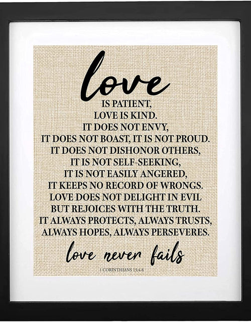 Load image into Gallery viewer, - 1 Corinthians 13, Love Is Patient Love Is Kind Love Never Fails Farmhouse Wall Sign
