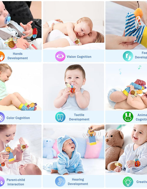 Load image into Gallery viewer, Baby Soft Rattle Toy Foot Finder Socks Wrists Rattles Ankle Leg Feet Hand Arm Bracelet Activity Rattle Baby Shower Present Gift for Neborn Baby Infant Boy Girl Bebe (8 Pcs)
