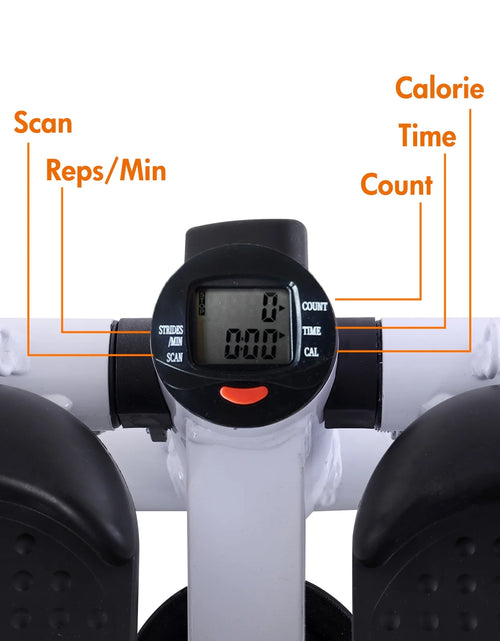 Load image into Gallery viewer, Steppers for Exercise, Stair Stepper with Resistance Bands, Mini Stepper Health &amp; Fitness Stepper with LCD Monitor White
