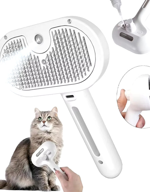 Load image into Gallery viewer, 3-In-1 Dog Hair Brush Cat Hair Brush Electric Pet Cleaning Brush Steam Spray Brush Massage Hair Removal Comb Anti-Tangle Brush
