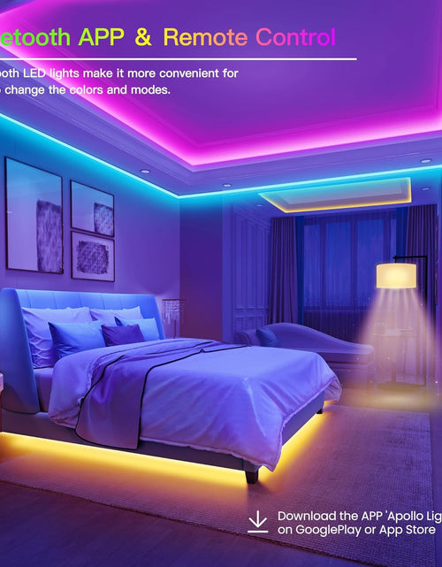 Load image into Gallery viewer, 100 FT LED Strip Lights,Rope Lights,Bluetooth APP Control,Color Changing Light Strip,Lights Sync with Music,Para Cuarto,Led Lights for Bedroom（Packaging Error Described as 30FT）
